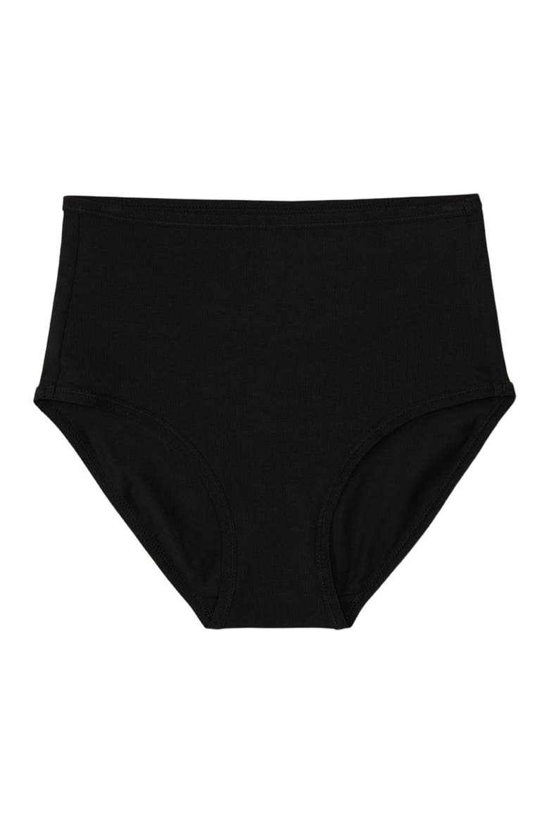 Organic Cotton Everyday High Rise Brief 6-Pack, Alternate, color, Black