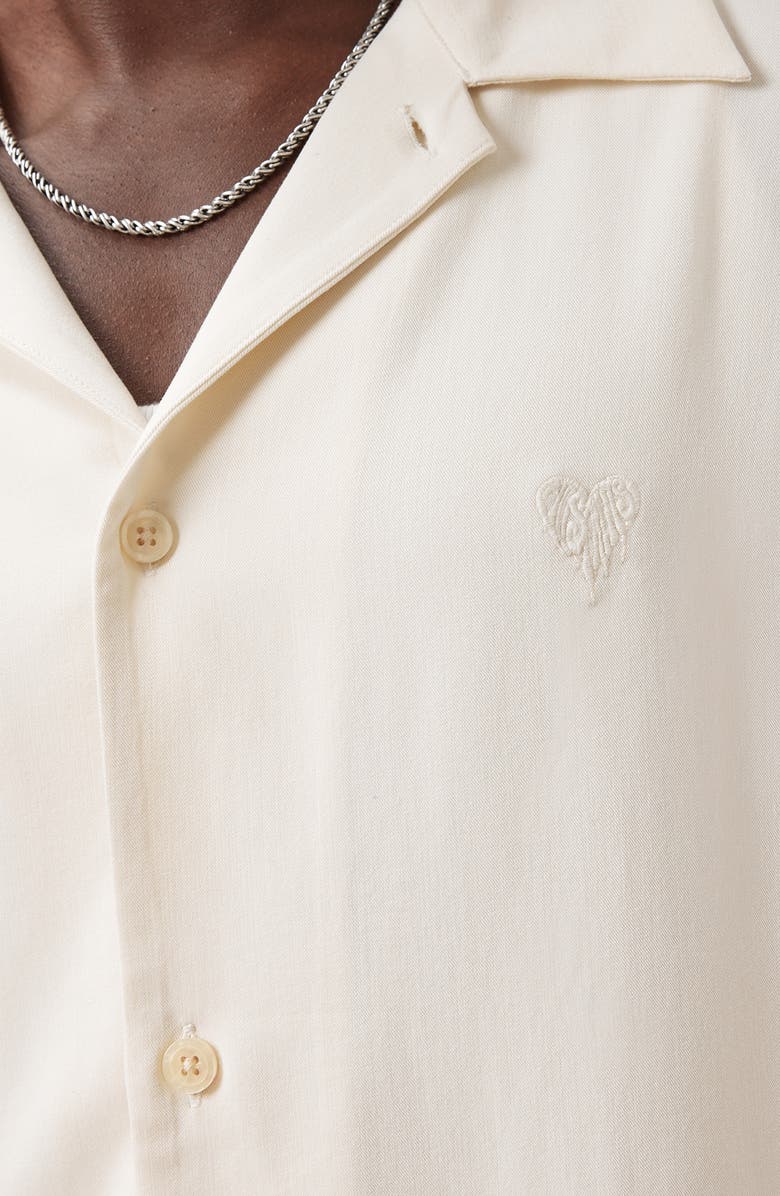 AllSaints Rialto Camp Shirt, Alternate, color, Jetstream White