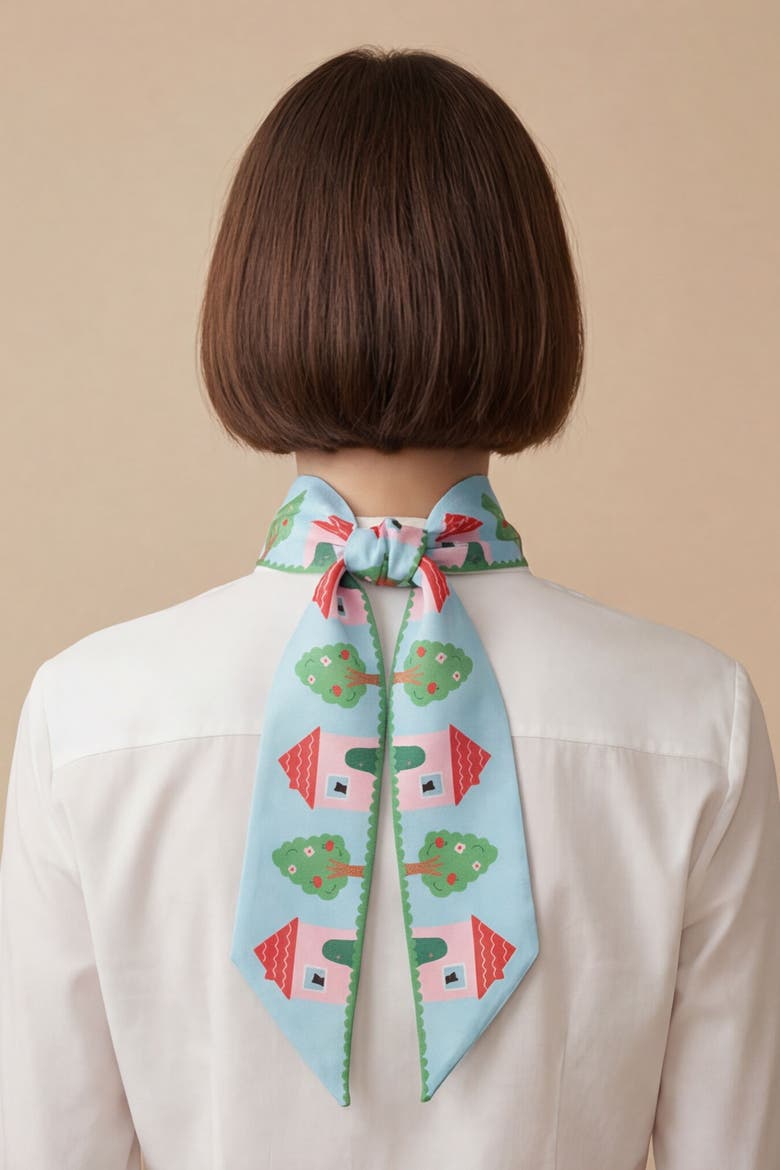 House Twilly Ribbon Scarf, Alternate, color, Blue