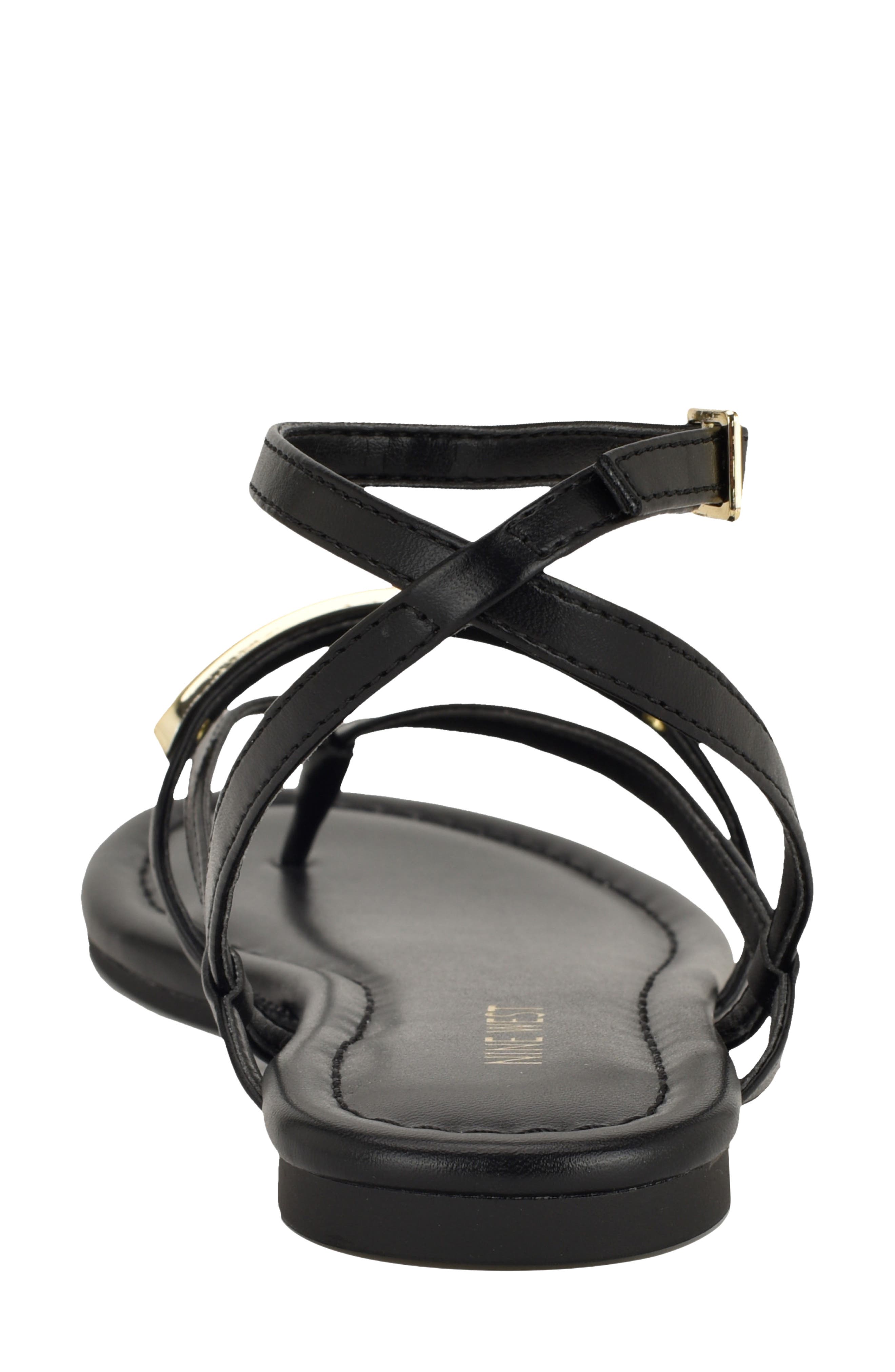 Nine West Bretta Ankle Strap Sandal, Alternate, color, Black