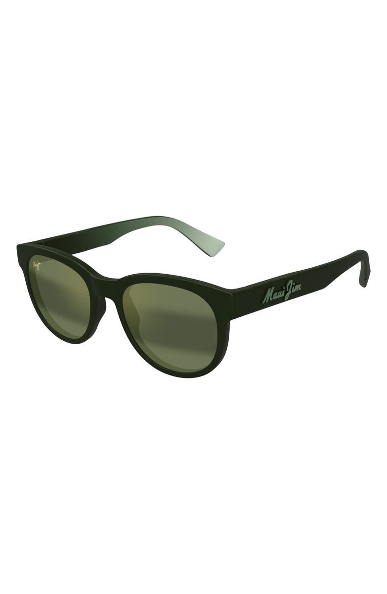 Maui Jim Maoli 52mm PolarizedPlus2<sup
®</sup
Round Sunglasses, Alternate, color, Matte Dark Green