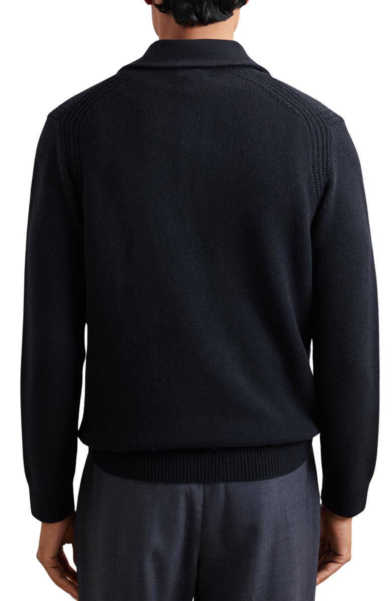 Reiss Deansgate Wool & Cashmere Polo Sweater, Alternate, color, Navy