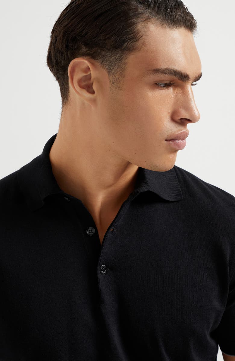 Brunello Cucinelli Lightweight knit Polo, Alternate, color, 