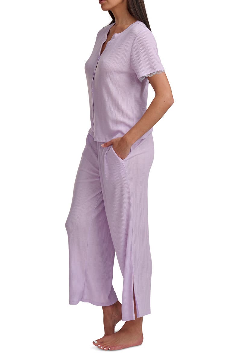 Splendid Short Sleeve Crop Pajamas, Alternate, color, Scented Lavender
