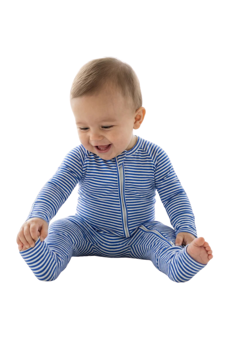 Long Sleeve and Pants Sleeper, Alternate, color, Cobalt Stripe