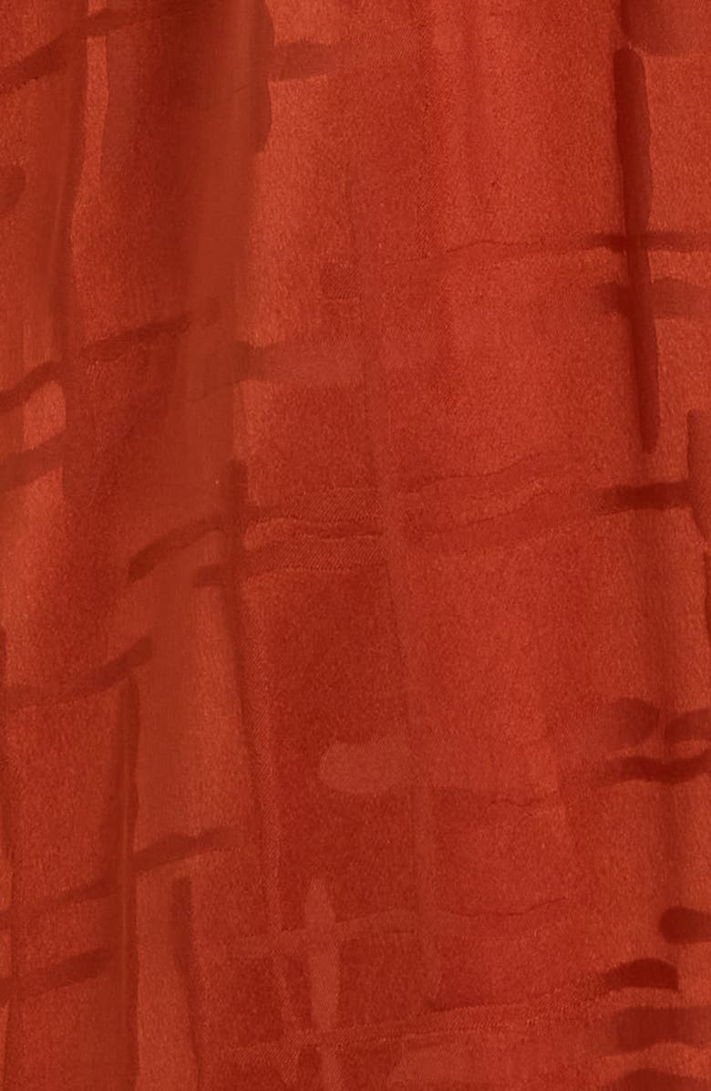 Tahari ASL Long Sleeve Satin Faux Wrap Dress, Alternate, color, Persimmon
