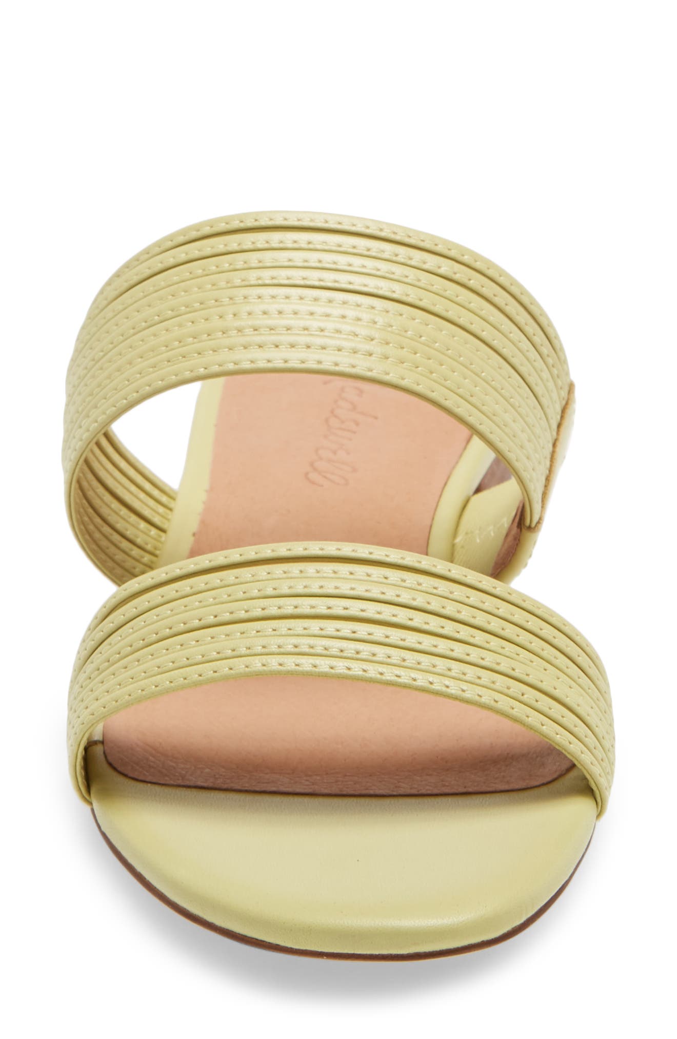 The Meg Slide Sandal, Alternate, color, PALE LEMONGRASS LEATHER