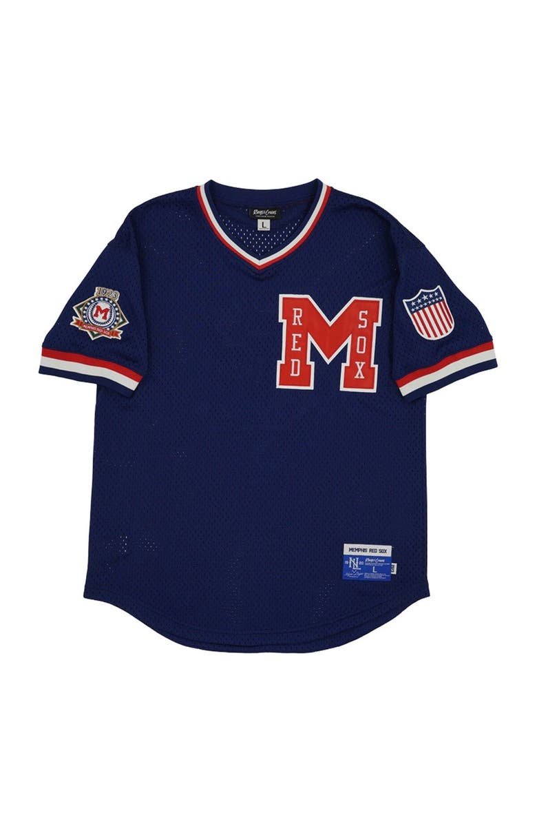 RINGS & CRWNS Men's Rings & Crwns #6 Navy Memphis Red Sox Mesh Replica V-Neck Jersey, Alternate, color, 