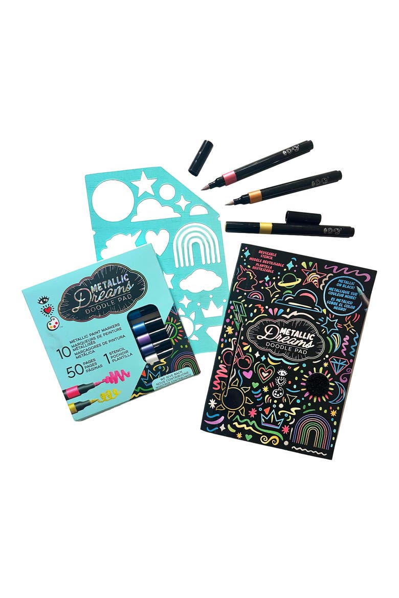 Kids' Metallic Dreams Doodle Pad & Marker Set, Alternate, color, MULTI