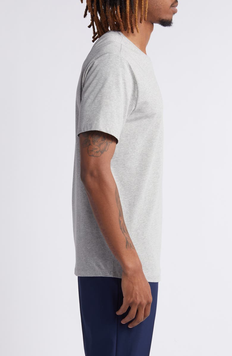 Open Edit Crewneck Stretch Cotton T-Shirt, Alternate, color, Grey Heather