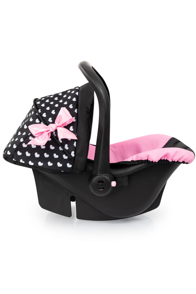 Deluxe Car Seat Hearts Black & Pink - For Dolls Up to 18 Inch, Alternate, color, Multicolored