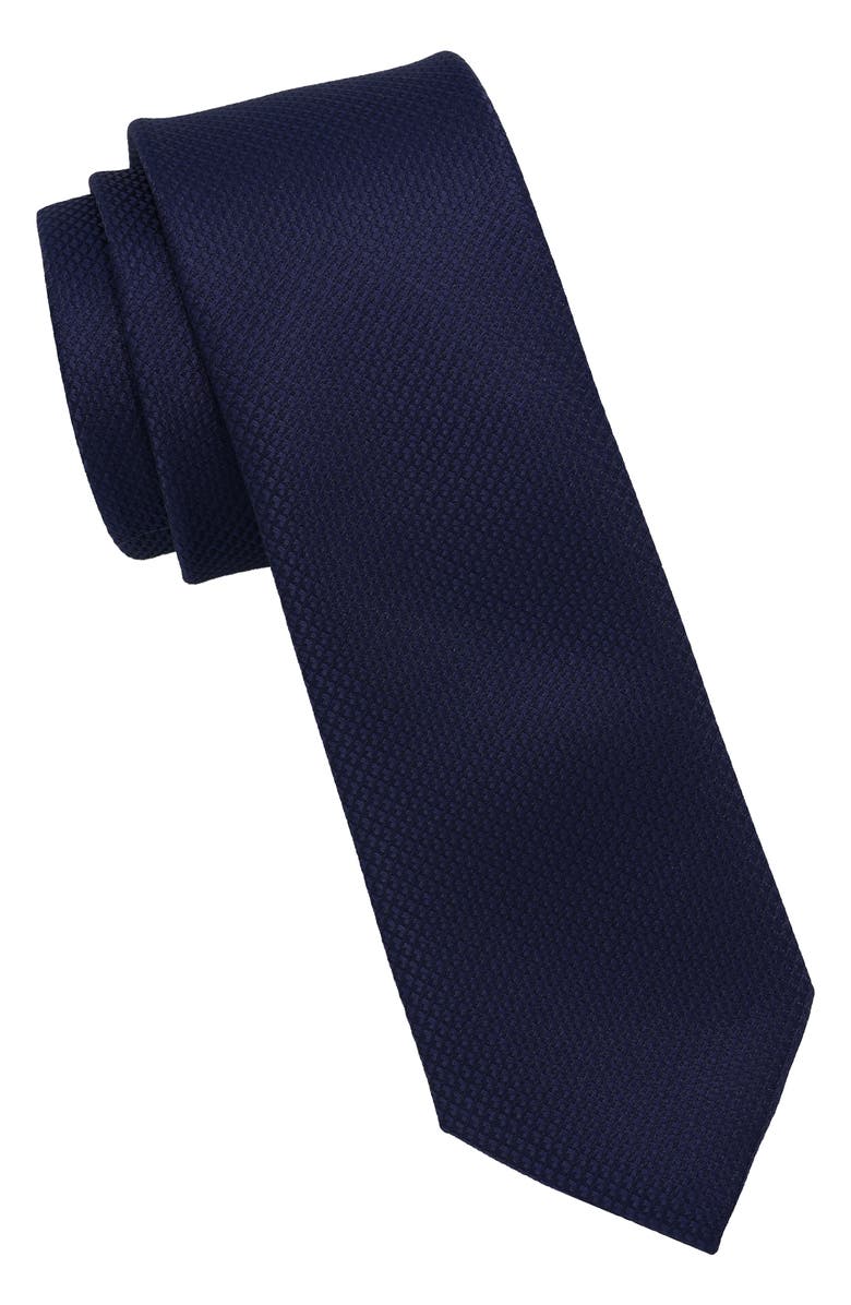 Ben Sherman Textured Solid Tie, Main, color, Navy