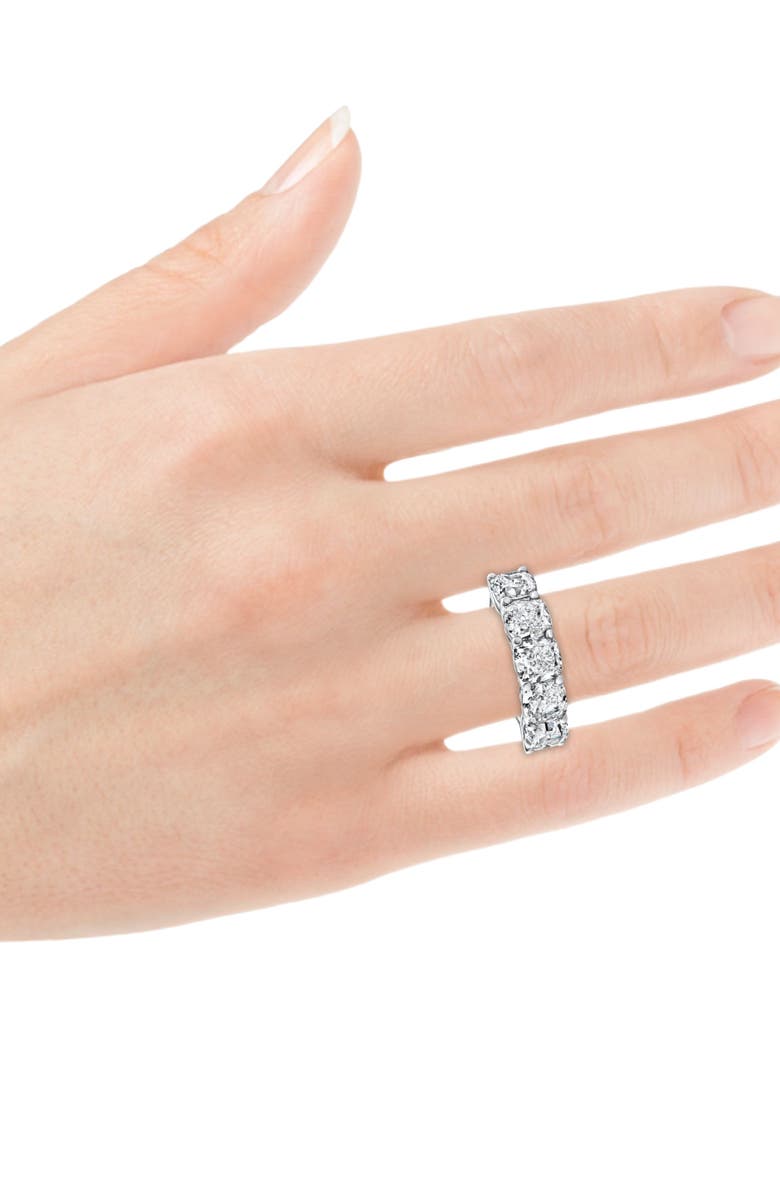 Bliss Diamond 5 1/4Ct Cushion Cut 5-Stone Diamond Wedding Anniversary Ring 14k Gold Lab Grown, Alternate, color, 14K White Gold