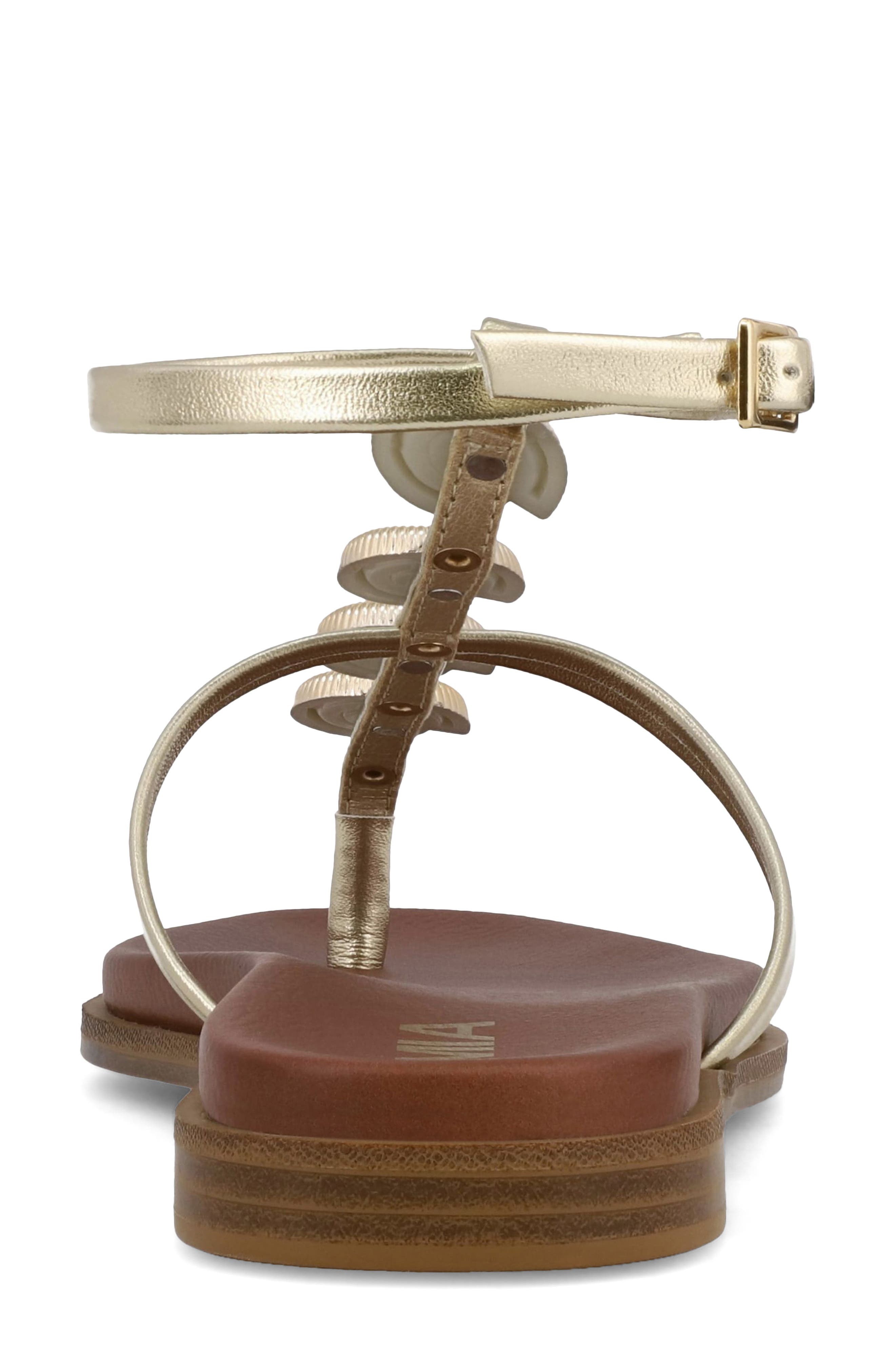 MIA Dorcie Ankle Strap Sandal, Alternate, color, Soft Gold