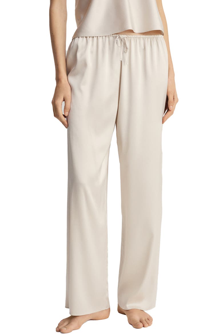 Stretch Silk Pajama Pants, Main, color, LIGHT/ PASTEL GREY