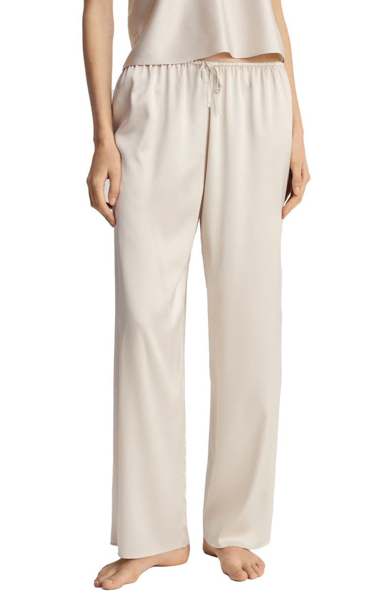 MANGO Stretch Silk Pajama Pants, Main, color, Light/ Pastel Grey