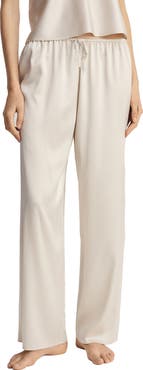 MANGO Stretch Silk Pajama Pants