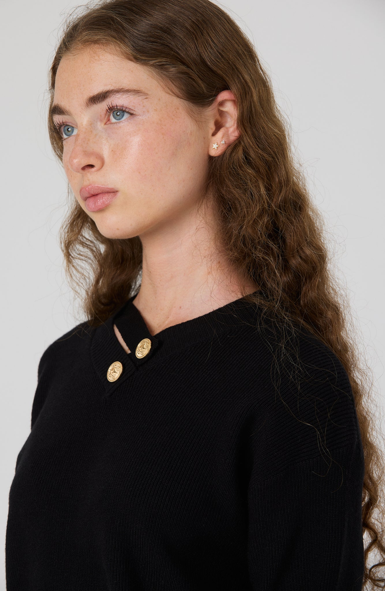 By Tess Collection Marlow Sweater, Alternate, color, Black