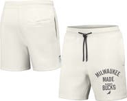 STAPLE Men's NBA x Staple Cream Milwaukee Bucks Heavyweight Fleece Shorts