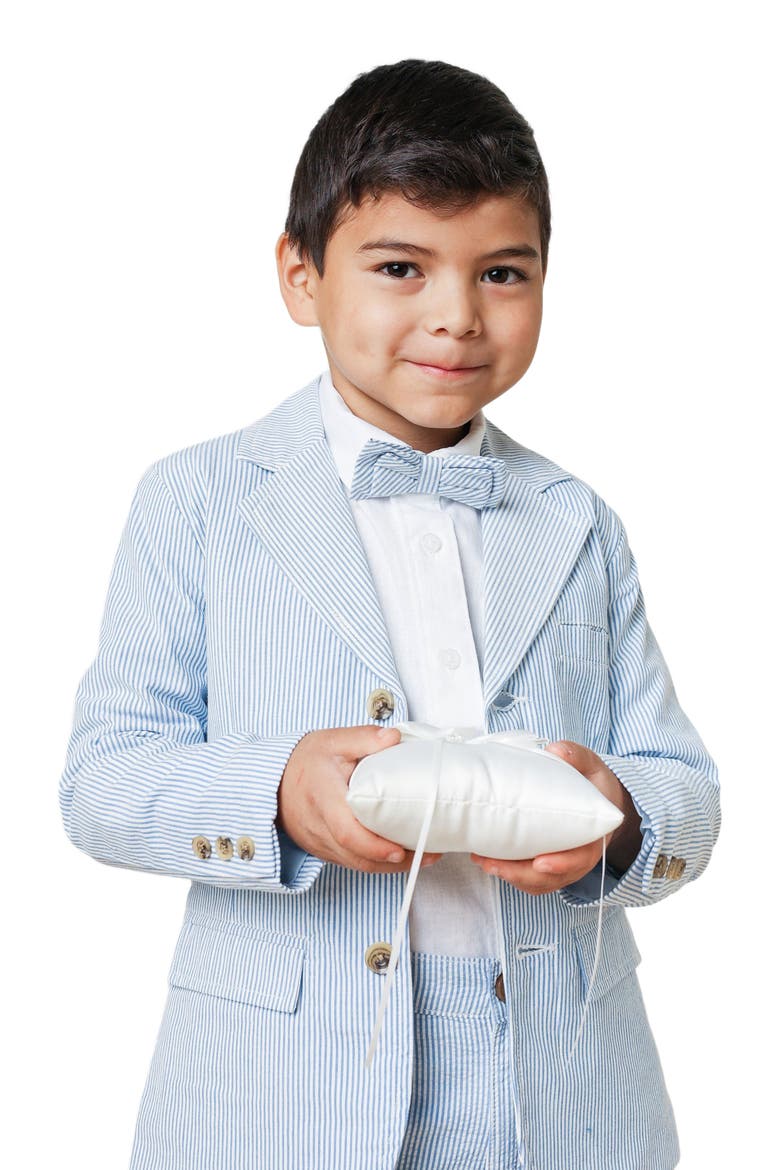 Boys' Organic Seersucker Suit Jacket, Toddler, Alternate, color, Blue Seersucker