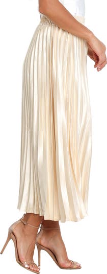 Missie Pleated Satin Skirt