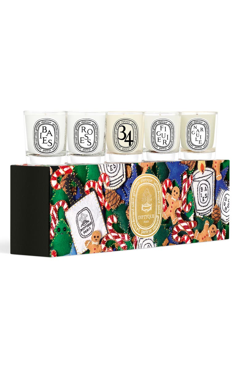 Diptyque Set of 5 Miniature Candles, Main, color,