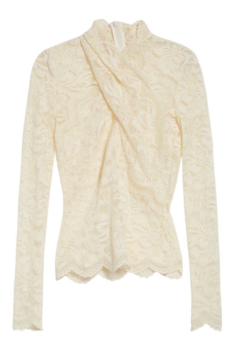 Twist Front Scalloped Lace Top, Alternate, color, IVORY