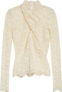 Rabanne Twist Front Scalloped Lace Top