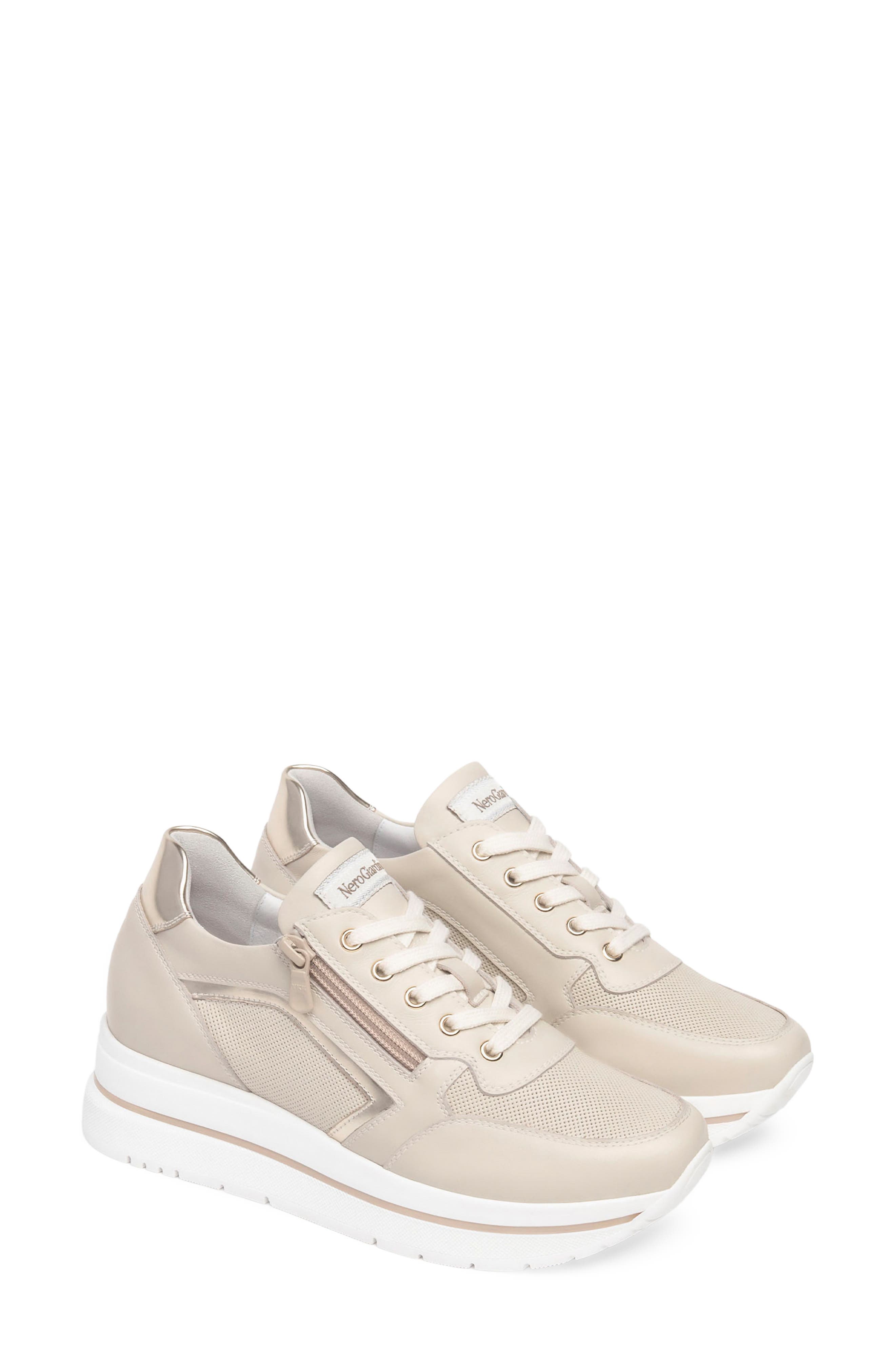 Hidden Wedge Sneaker, Main, color, MILK