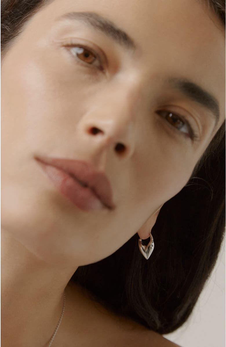 Otiumberg Roscida Heart Hoop Earrings, Alternate, color, Silver