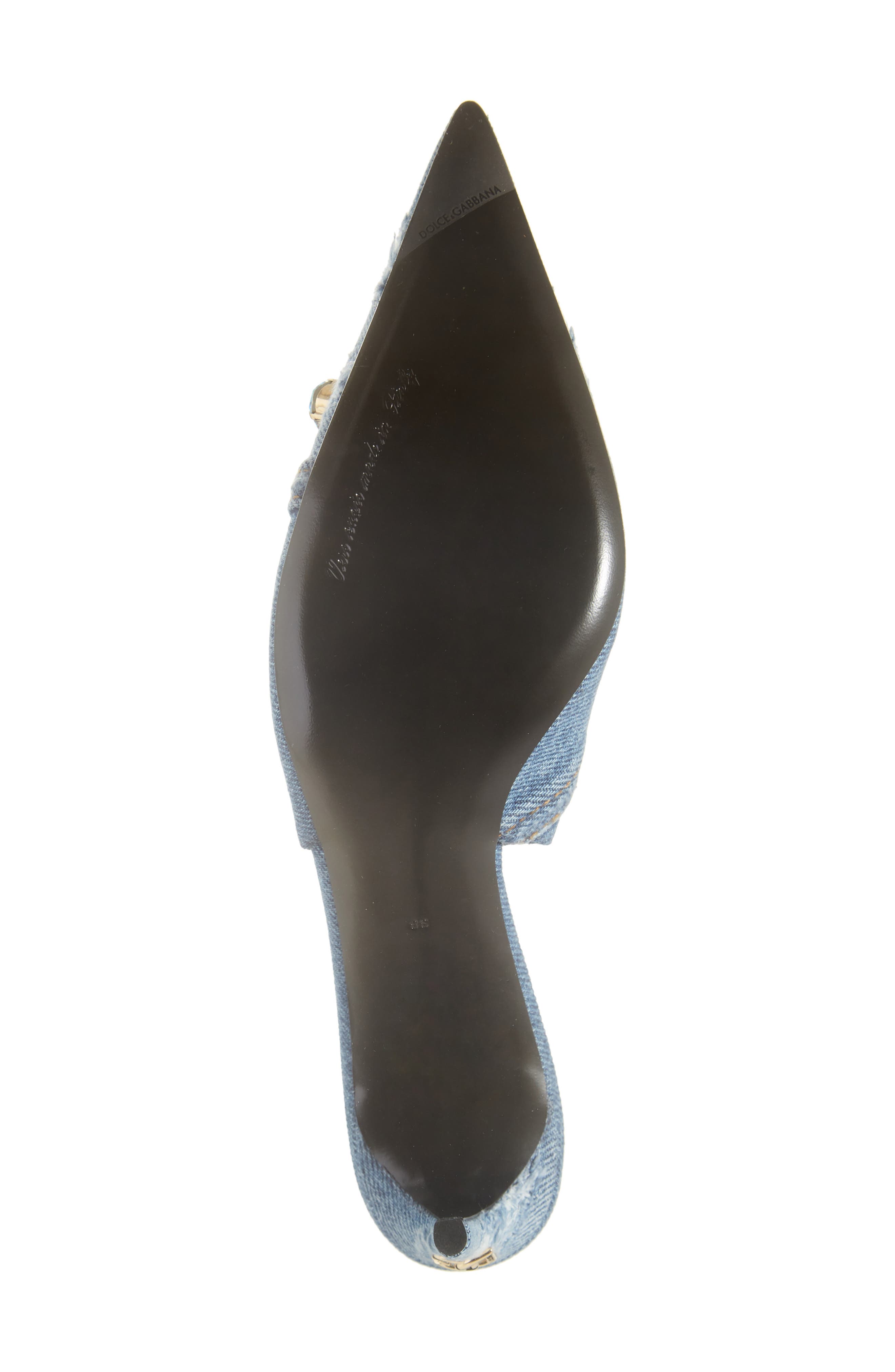 Dolce&Gabbana Patchwork Denim Embellished Slingback Pump, Alternate, color, 