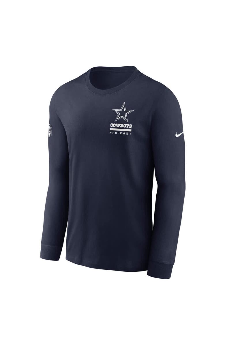 Nike Men's Nike Navy Dallas Cowboys Sideline Performance Long Sleeve T-Shirt, Alternate, color, Navy