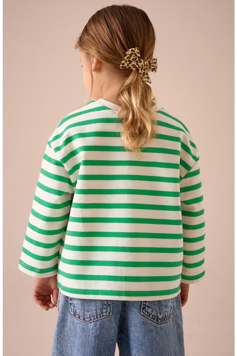 Kids' Stripe Rainbow Appliqué Cotton Graphic T-Shirt, Alternate, color, GREEN