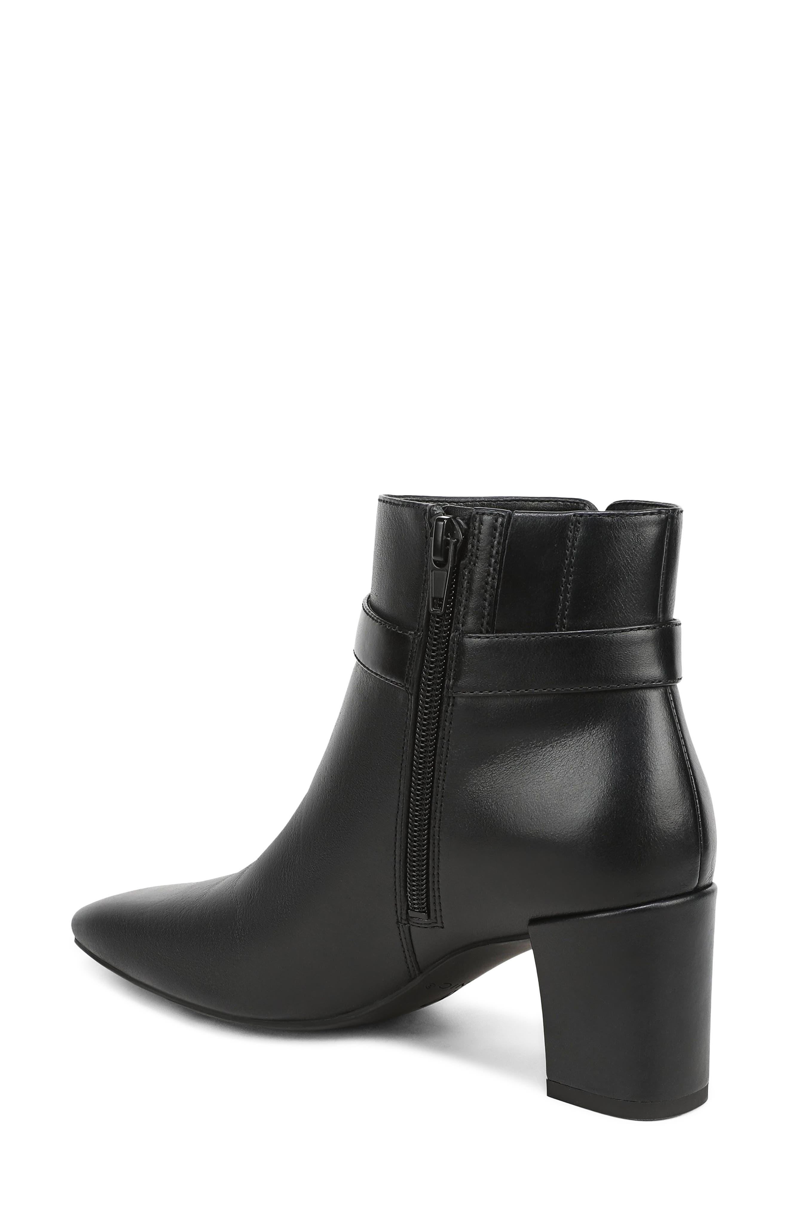 Saskia Block Heel Bootie, Alternate, color, BLACK LEATHER