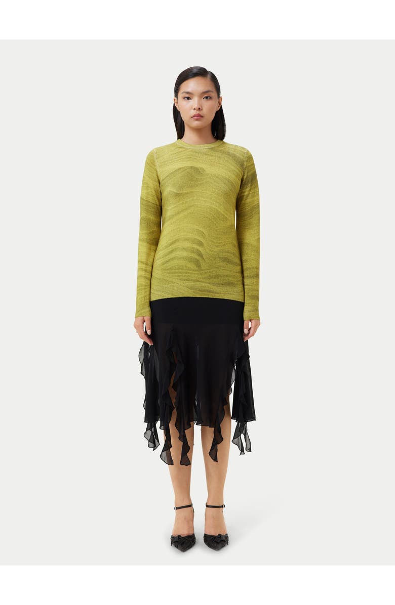 GOBI Mongolian Cashmere Printed C-Neck Cashmere Sweater, Alternate, color, 