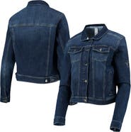 LUSSO Women's Lusso Blue Chicago Bulls Georgie Swarovski Crystals Button-Up Denim Jacket