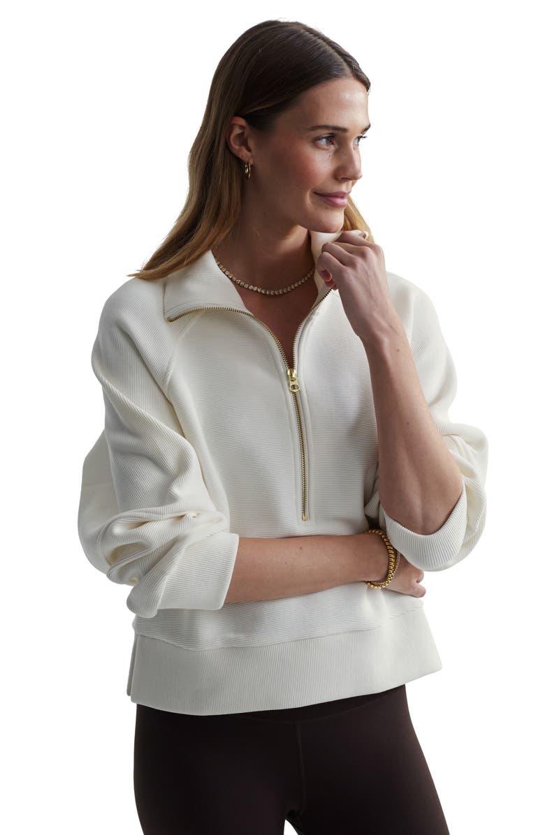 Varley Milano Half-Zip Sweatshirt, Alternate, color, Ivory