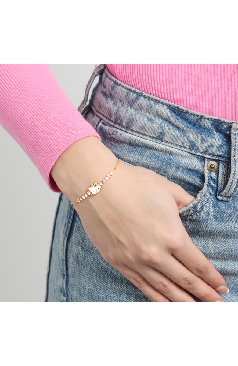 Hello Kitty SALLY ROSE 925 YG PLT CZ HELLO KITTY LARIAT BRACELET, Alternate, color, 