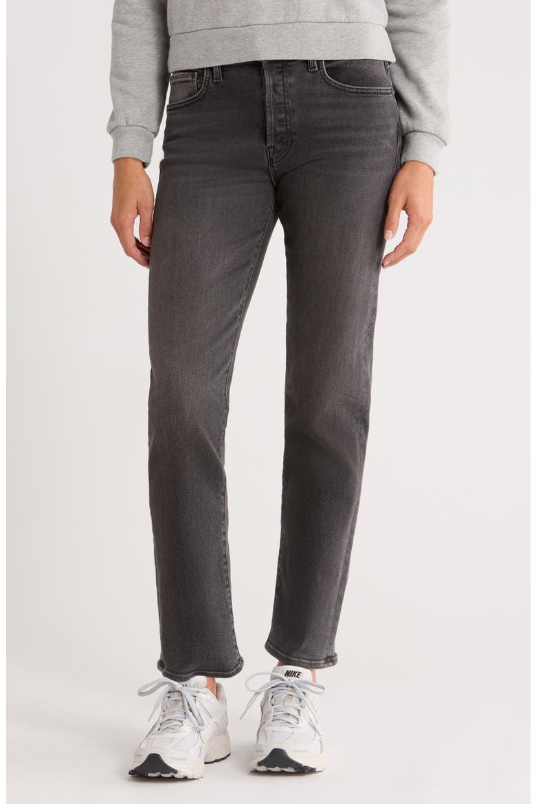 The Hiker Hover Mid Rise Slim Straight Leg Jeans, Main, color, CALL IT A NIGHT
