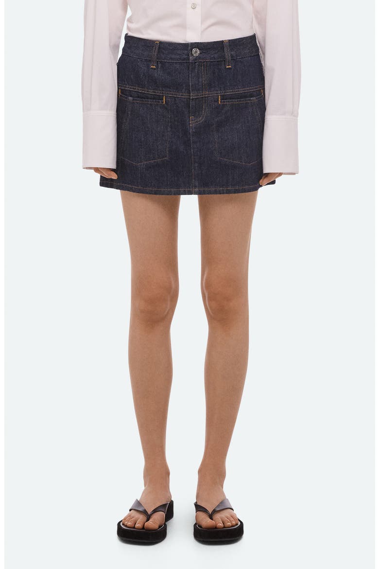 Brooklyn Denim Miniskirt, Main, color, RINSED INDIGO