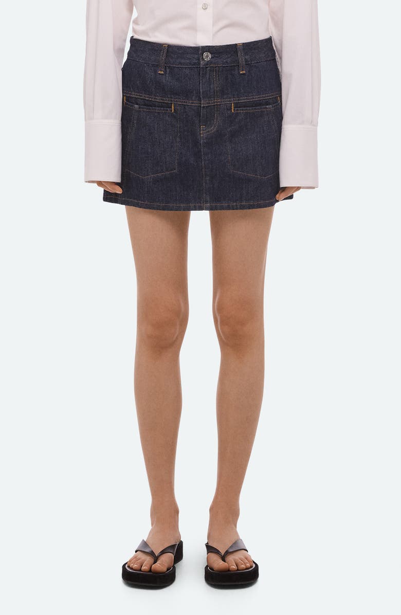 Helmut Lang Brooklyn Denim Miniskirt, Main, color, Rinsed Indigo