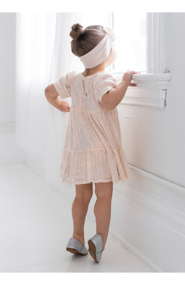 Isobella & Chloe Taylor Sequined Little Big Girl Dress, Alternate, color, Pink