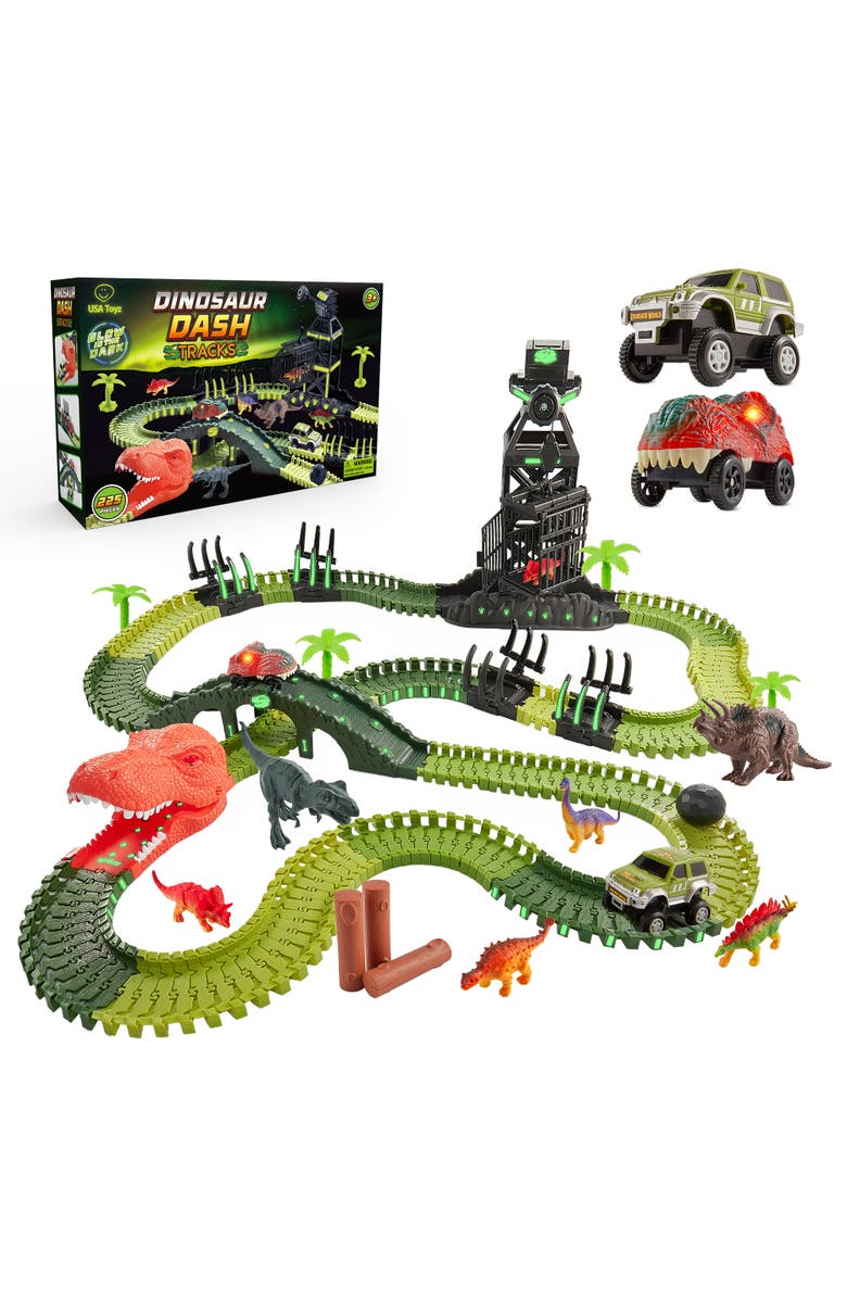 USA Toyz Dinosaur Track STEM Set Toy 225 Piece, Main, color, Multi Color