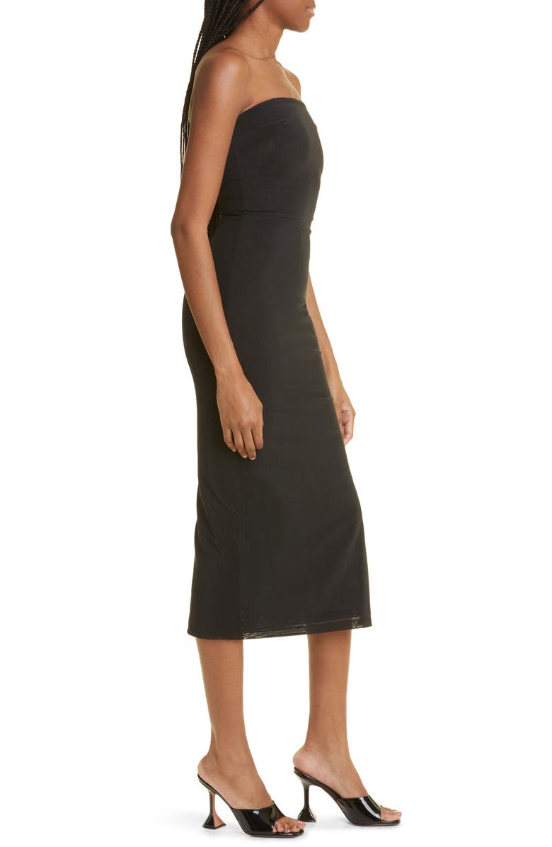 Miaou Strapless Mesh Midi Dress, Alternate, color, 