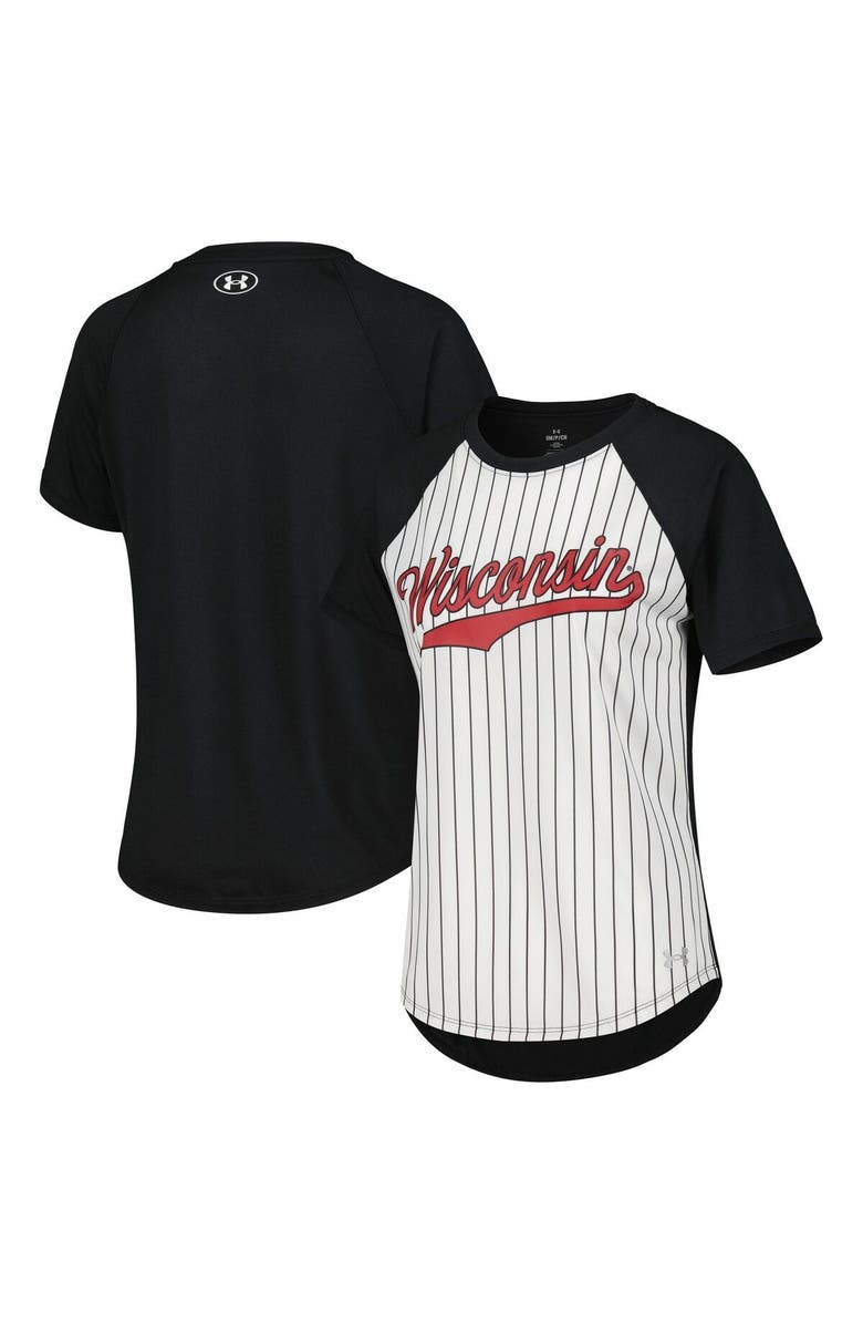 Under Armour Women's Under Armour White Gameday Pinstripe Raglan T-Shirt, Main, color, 