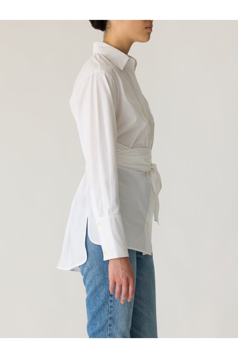 Poplin Wrap Blouse, Alternate, color, MILK
