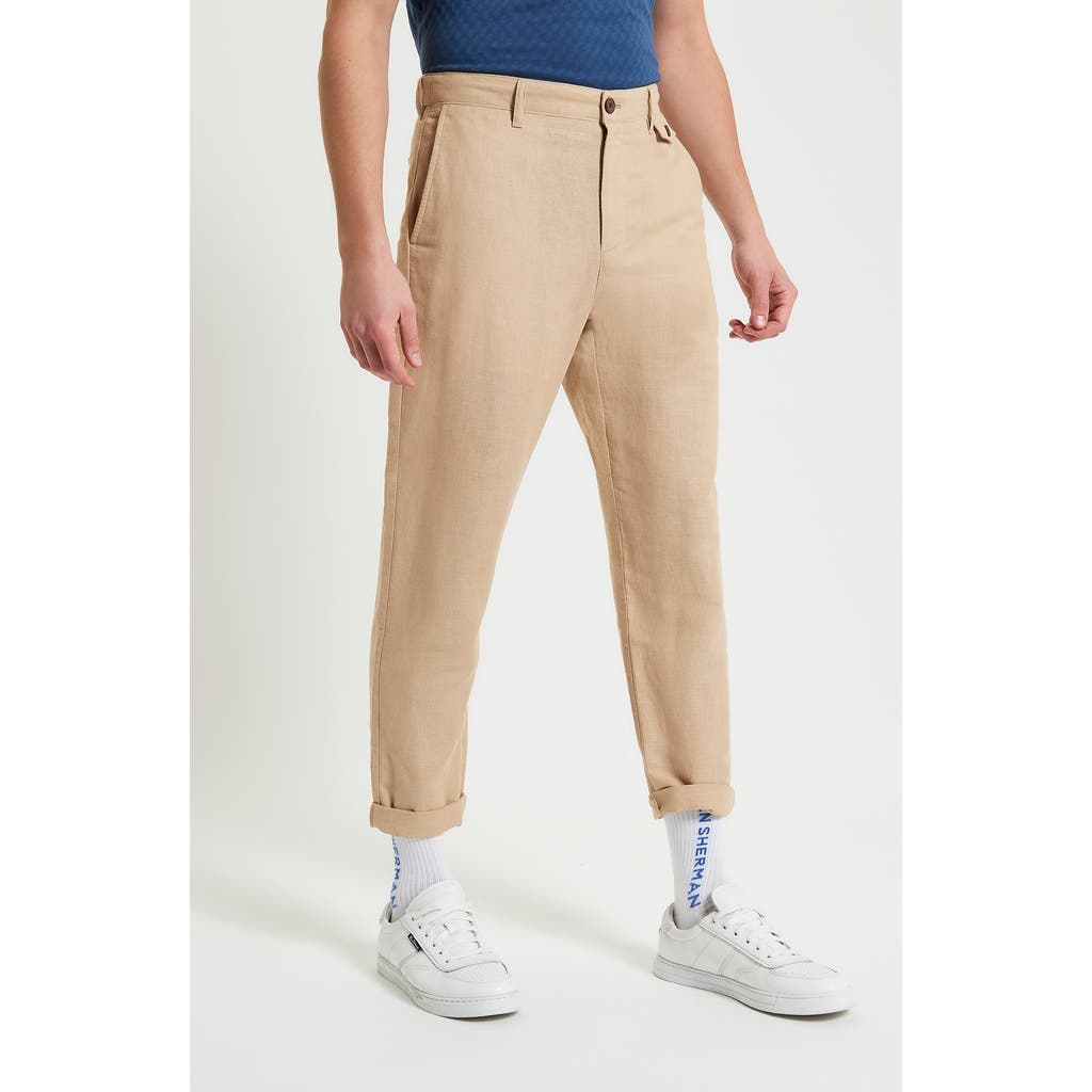 Ben Sherman Men's Linen Cotton Trouser Pants In Stone