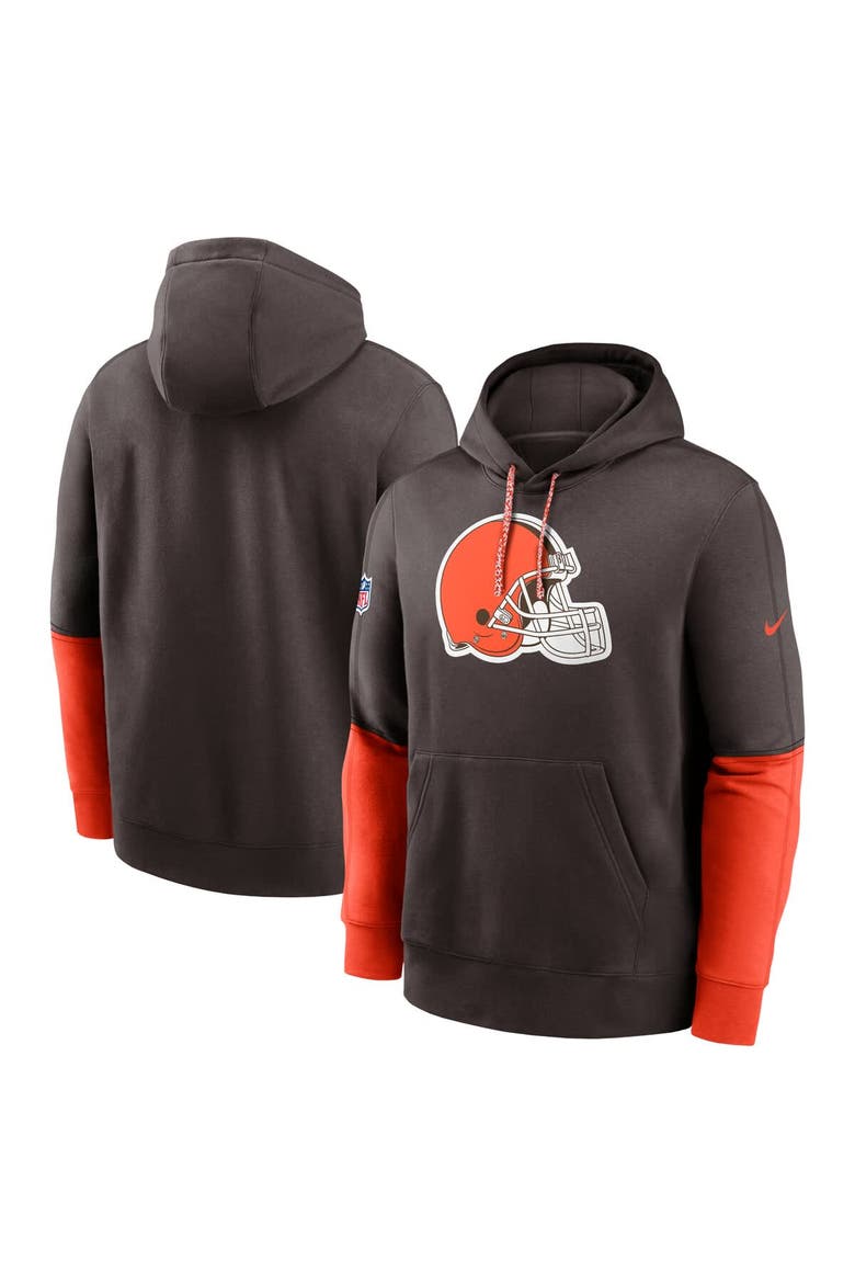 Men's Nike Brown Cleveland Browns 2024 Sideline Club Pullover Hoodie, Main, color, Brown