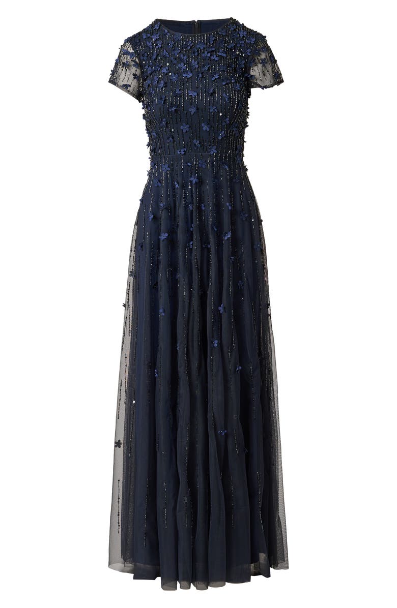 Adrianna Papell Beaded Appliqué Gown, Alternate, color, 