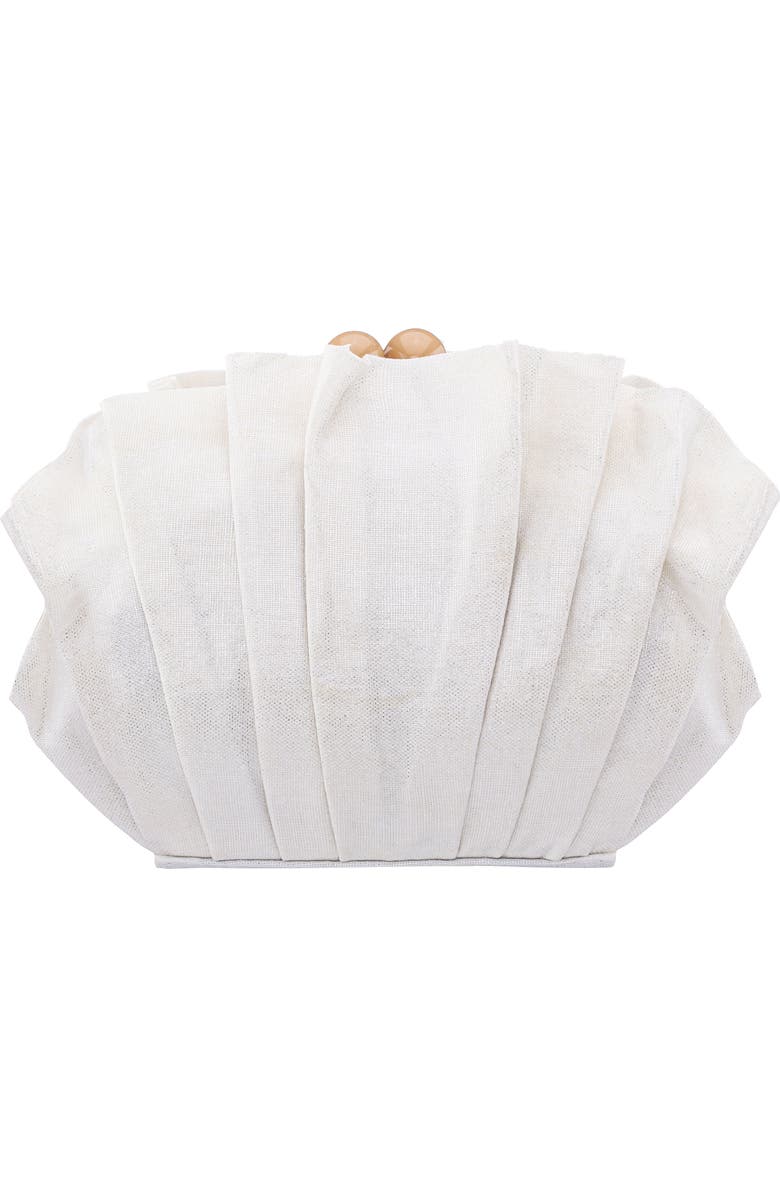 Nina Reef Clutch, Main, color, Silver